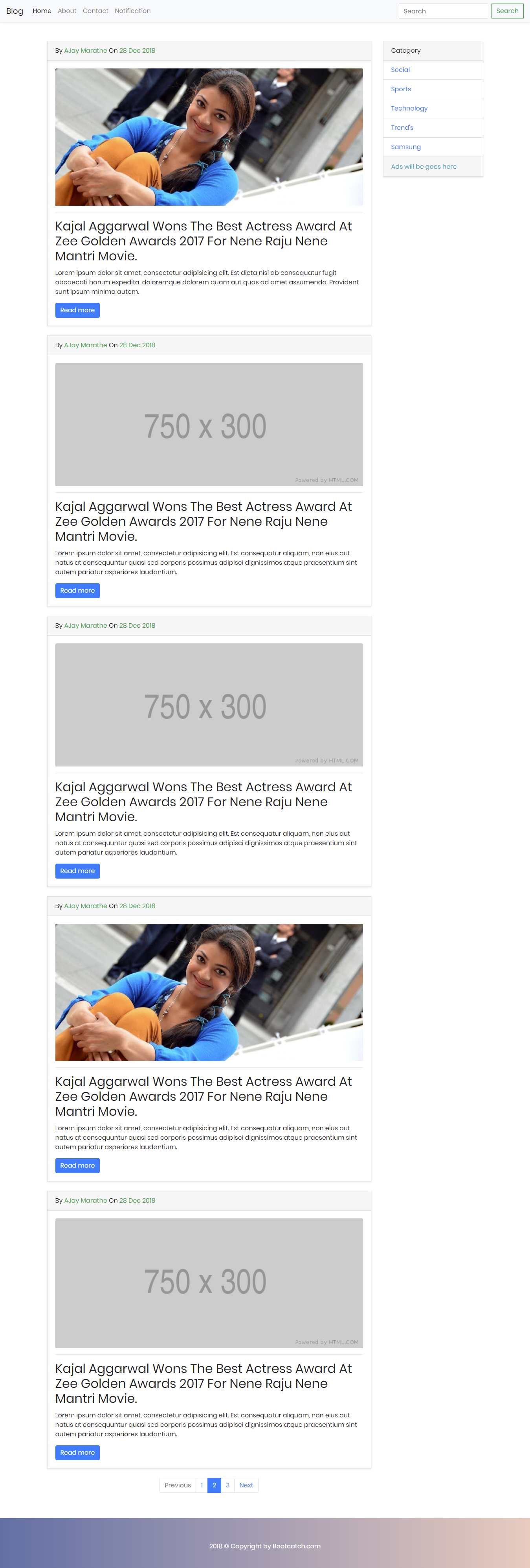bootstrap simple blog